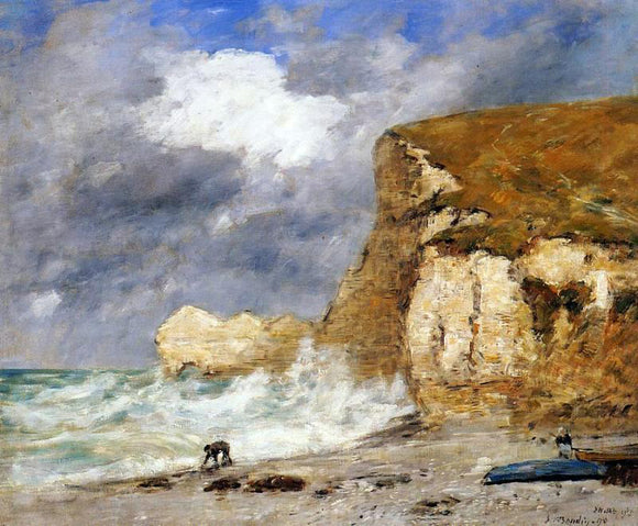  Eugene-Louis Boudin Etretat: the Amont Cliff in November - Art Print