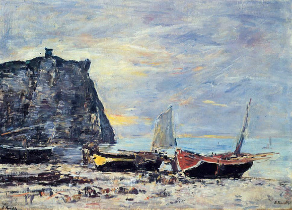  Eugene-Louis Boudin Etretat, the Cliff of Aval - Art Print