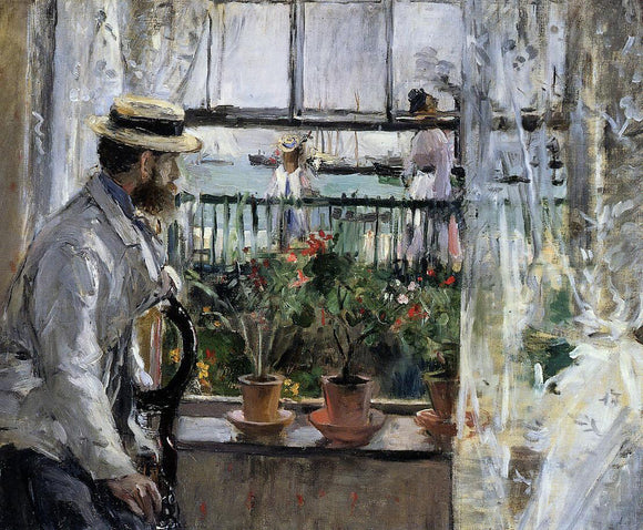  Berthe Morisot Eugene Manet on the Isle of Wight - Art Print