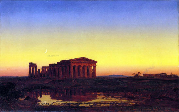  Jasper Francis Cropsey Evening at Paestum - Art Print