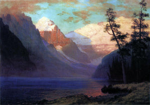  Albert Bierstadt Evening Glow, Lake Louise - Art Print