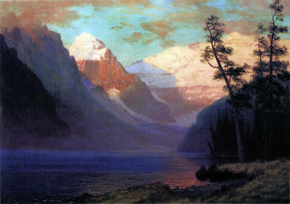  Albert Bierstadt Evening Glow, Lake Louise - Art Print