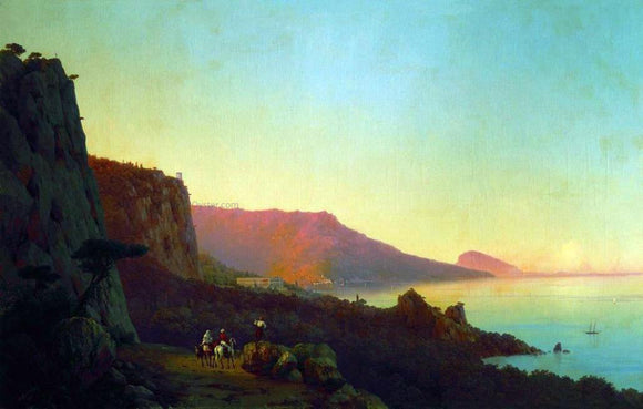  Ivan Constantinovich Aivazovsky Evening in the Crimea, Yalta - Art Print