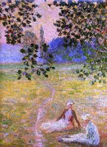  Claude Oscar Monet Evening in the Meadow at Giverny (detail) - Art Print