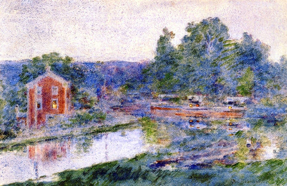  Theodore Robinson Evening on the Canal - Art Print