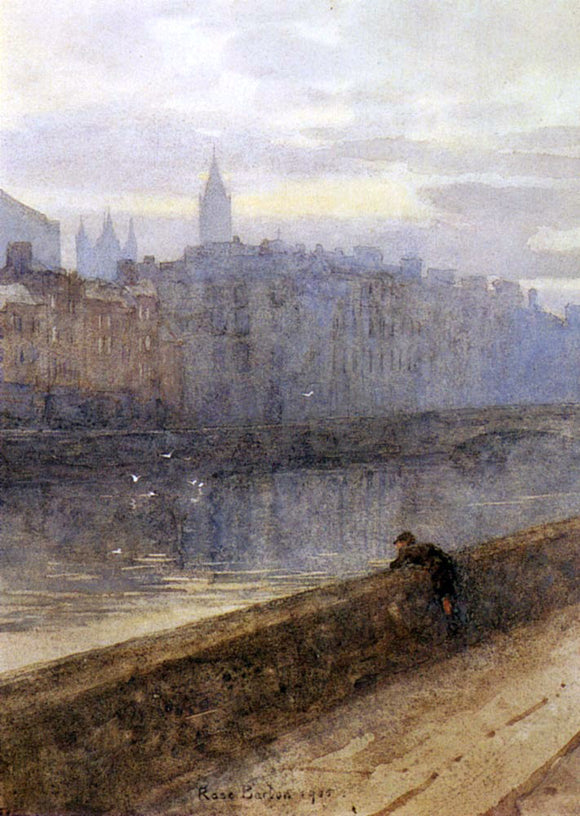  Rose Barton Evening On The River Liffey With St. John's Church In Distance - Art Print