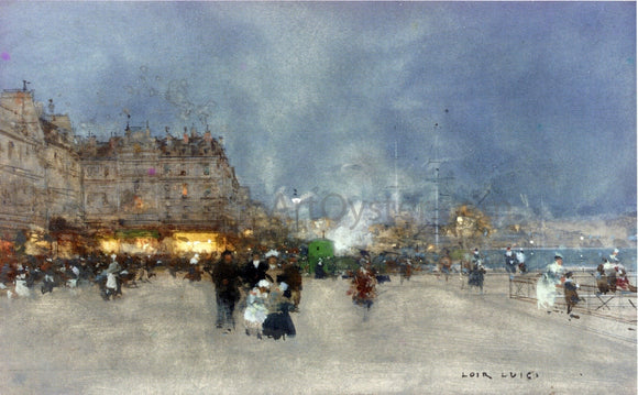  Luigi Loir Evening Promenade, Le Havre - Art Print