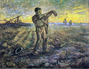  Vincent Van Gogh Evening: The End of the Day (after Millet) - Art Print