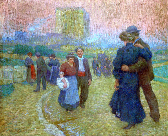  Claude-Emil Schuffenecker Evening Walk, Two Worlds - Art Print