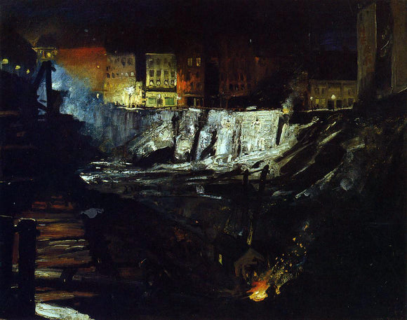  George Wesley Bellows Excavation at Night - Art Print