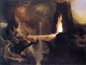  Thomas Cole Expulsion, Moon and Firelight - Art Print