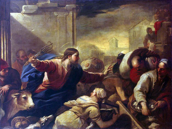  Luca Giordano Expulsion of the Moneychangers from the Temple - Art Print
