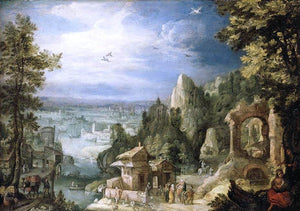  Anthonie Mirou Extensive Landscape with the Rest on the Flight into Egypt - Art Print