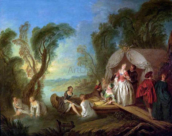  Jean Joseph Pater Fete Galante: La Barque de Plaisir - Art Print