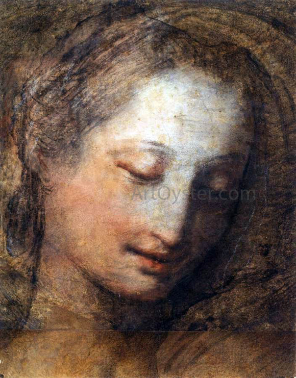  Federico Fiori Barocci Face of a Woman with Downcast Eyes - Art Print