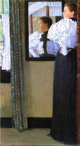  Julian Alden Weir Face Reflected in a Mirror - Art Print