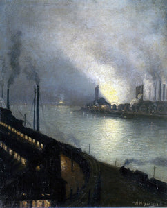  Aaron Harry Gorson Factories at Night - Art Print