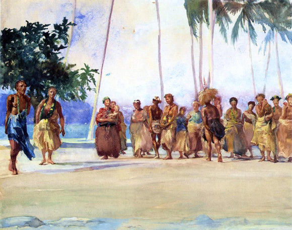  John La Farge Fagaloa Bay, Samoa, 1890, The Taupo, Gaase, Marshalling the Women Who Bring Presents of Food - Art Print