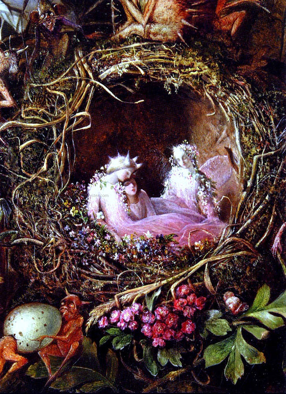  John Anster Fitzgerald Fairies In A Bird's Nest (detail 1) - Art Print