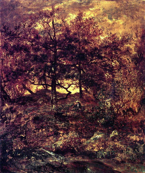  Theodore Rousseau Fall at the Jean-du-Paris, in the Forest of Fontainebleau - Art Print