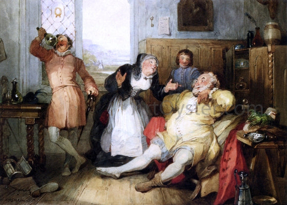  Francis Philip Stephanoff Falstaff and Mistress Quickly from 'The Merry Wives of Windsor' - Art Print