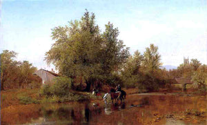  Albert Fitch Bellows Family by the River - Art Print