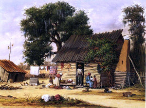  William Aiken Walker Family Gathered by a Cabin - Art Print