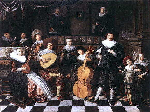  Jan Miense Molenaer Family Making Music - Art Print