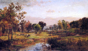  Jasper Francis Cropsey Farm Along the River - Art Print
