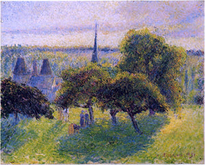  Camille Pissarro Farm and Steeple at Sunset - Art Print