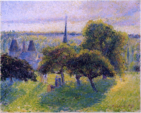  Camille Pissarro Farm and Steeple at Sunset - Art Print