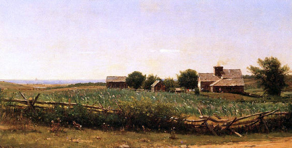  Thomas Worthington Whittredge Farm by the Shore - Art Print