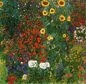  Gustav Klimt A Farm Garden with Sunflowers - Art Print