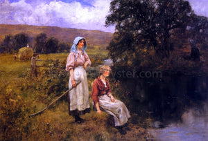  Henry Yeend King Farm Girls by a Stream - Art Print