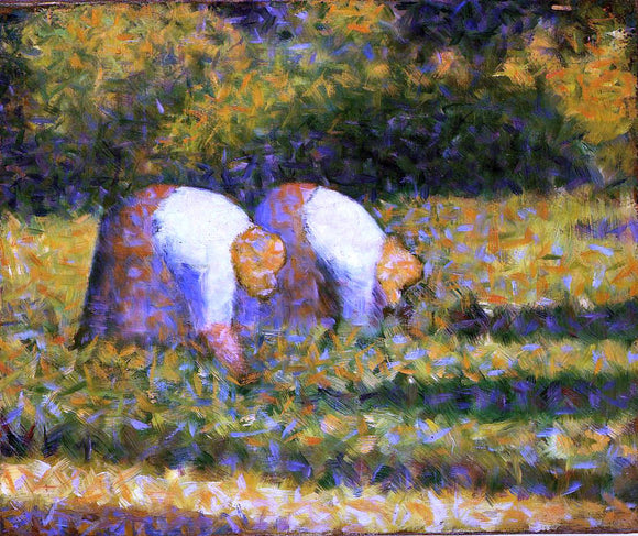  Georges Seurat Farm Women at Work - Art Print