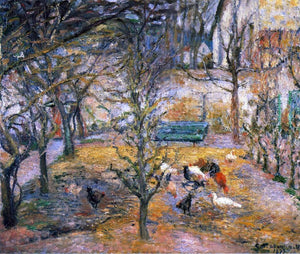  Camille Pissarro A Farmyard at the Maison Rouge, Pontoise - Art Print