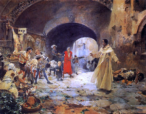  Joaquin Sorolla Y Bastida Father Jofre Protecting a Madman - Art Print