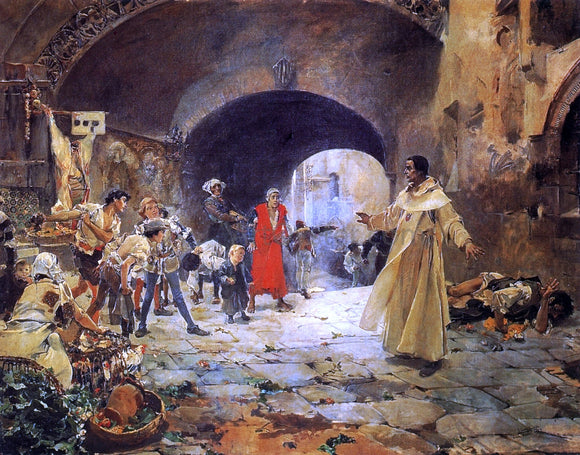  Joaquin Sorolla Y Bastida Father Jofre Protecting a Madman - Art Print