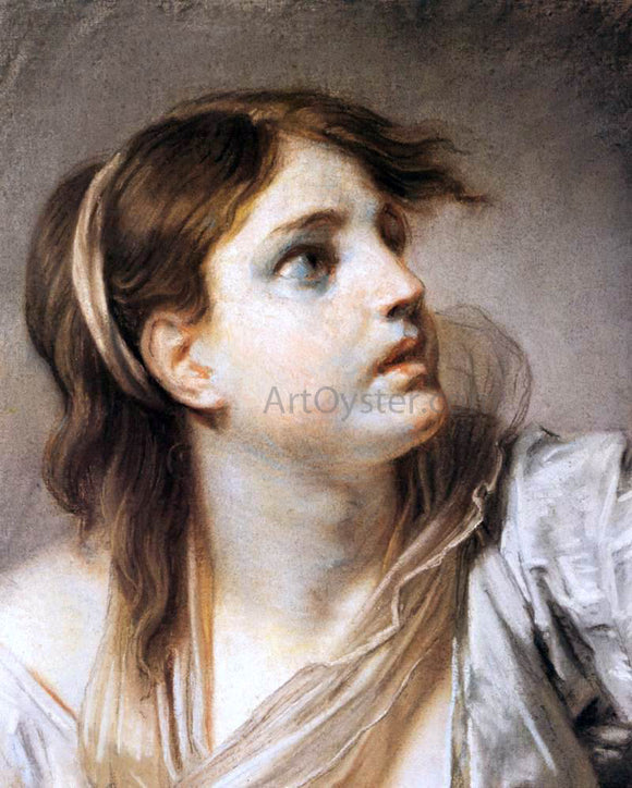  Jean Baptiste Greuze Fear, Expression Head - Art Print