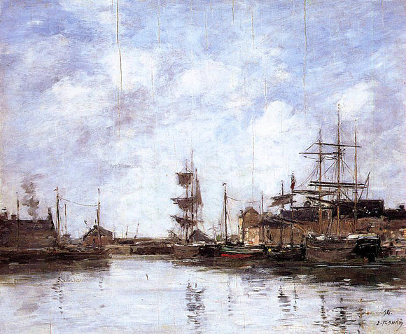  Eugene-Louis Boudin Fecamp, the Inner Harbor - Art Print
