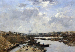  Eugene-Louis Boudin Fecamp, the Inner Port under Construction - Art Print