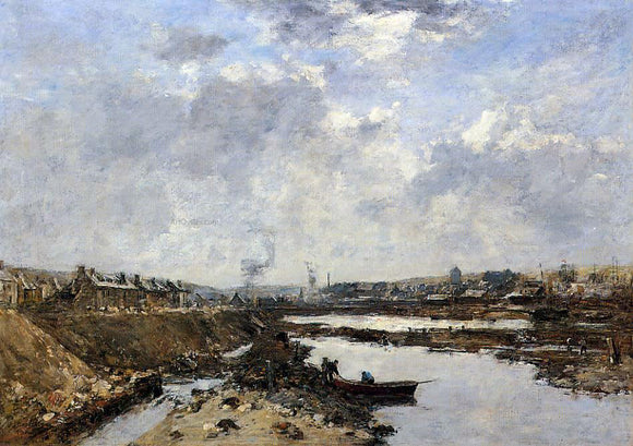  Eugene-Louis Boudin Fecamp, the Inner Port under Construction - Art Print
