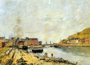  Eugene-Louis Boudin Fecamp, the New Basin - Art Print