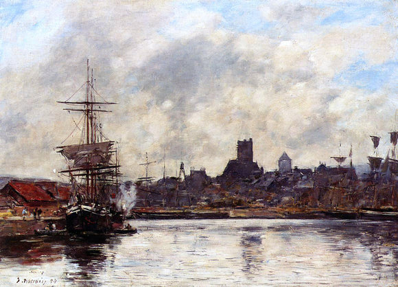  Eugene-Louis Boudin Fecamp, the Port - Art Print