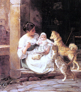  Axel Helsted Feeding the Baby - Art Print