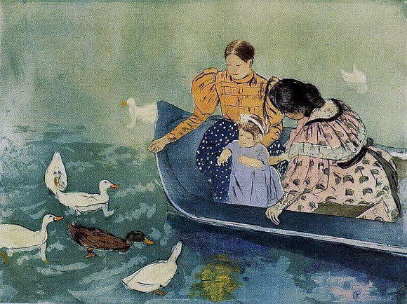  Mary Cassatt Feeding the Ducks - Art Print