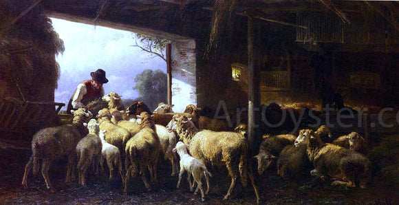  Christian Friedrich Mali Feeding The Sheep - Art Print