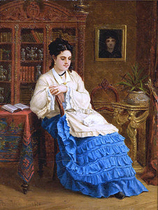  Paul Desire Trouillebert Femme en robe bleue revant - Art Print