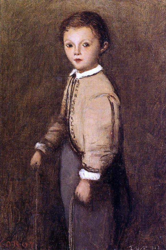  Jean-Baptiste-Camille Corot Fernand Corot, the Painter's Grand Nephew, at the Age of 4 and a Half Years - Art Print