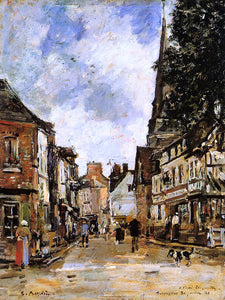  Eugene-Louis Boudin Fervaques, a Village Street - Art Print